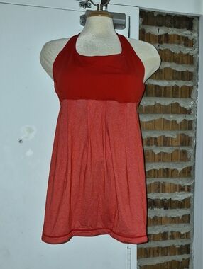 Lululemon Red Tank Top Shelf Bra Size Dot 12